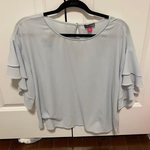 light blue vince comuto ruffle top